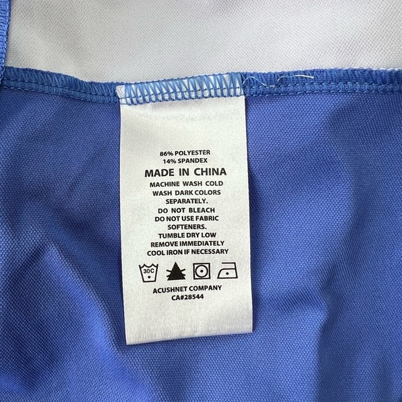 FootJoy Stretch Piques Performance Knit Golf Dress, Blue/White, size L - Picture 5 of 7